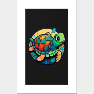 cute turtle Posters and Art